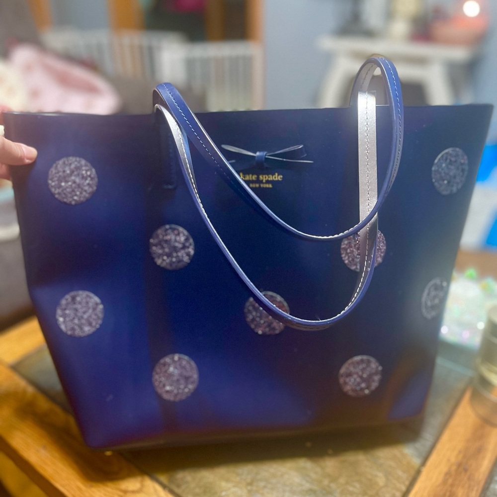 Blue polka dot Kate Spade purse